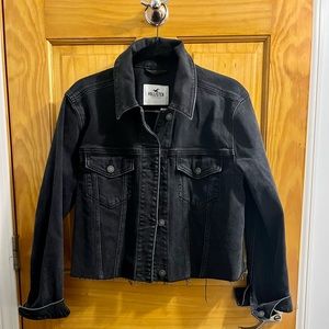 Hollister Cropped Denim Fray Jacket